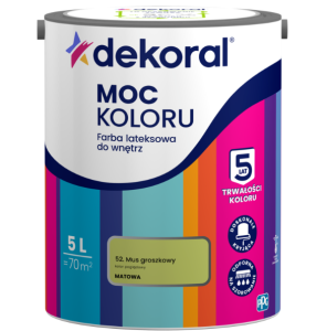 Dekoral Moc koloru farba lateksowa do ścian i sufitów Mus Groszkowy 5l