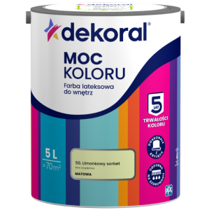 Dekoral Moc koloru farba lateksowa do ścian i sufitów Limonkowy Sorbet 5l