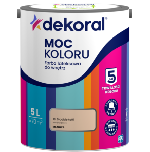 Dekoral Moc koloru farba lateksowa do ścian i sufitów Słodkie Toffi 5l