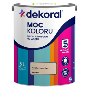 Dekoral Moc koloru farba lateksowa do ścian i sufitów Latte Macchiato 5L
