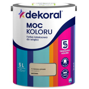 Dekoral Moc koloru farba lateksowa do ścian i sufitów Gorący piasek 5L
