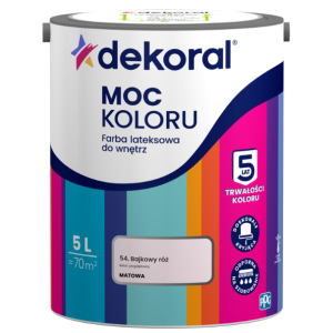 Dekoral Moc koloru farba lateksowa do ścian i sufitów Bajkowy Róż 5L