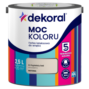 Dekoral Moc koloru farba lateksowa do ścian i sufitów Popielaty Beż 2,5l
