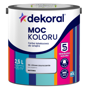 Dekoral Moc koloru farba lateksowa do ścian i sufitów Liliowe Zauroczenie 2,5l