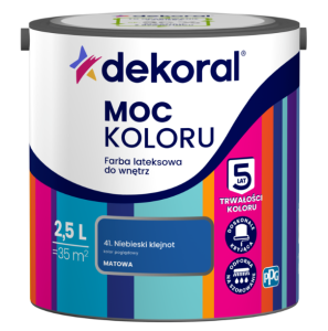 Dekoral Moc koloru farba lateksowa do ścian i sufitów Niebieski Klejnot 2,5L