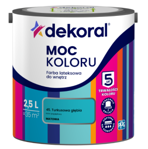 Dekoral Moc koloru farba lateksowa do ścian i sufitów Turkusowa głębia 2,5L