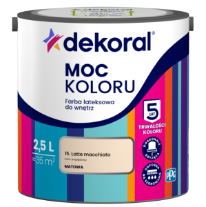 Dekoral Moc koloru farba lateksowa do ścian i sufitów Latte Macchiato 2,5l