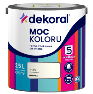 Dekoral Moc koloru farba lateksowa do ścian i sufitów Ecru 2,5L
