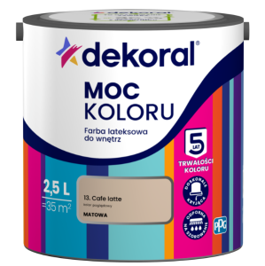 Dekoral Moc koloru farba lateksowa do ścian i sufitów Caffe Latte 2,5L