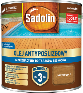 SADOLIN AKZO Olej Antypoślizgowy Impregnacyjny JASNY ORZECH 2,5L