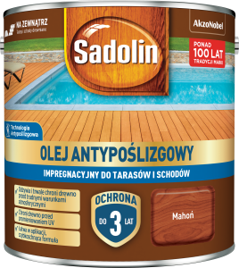 SADOLIN AKZO Olej Antypoślizgowy Impregnacyjny MAHOŃ 2,5L