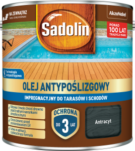SADOLIN AKZO Olej Antypoślizgowy Impregnacyjny ANTRACYT 2,5L