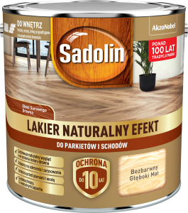 Sadolin lakier naturalny efekt parkiety i schody bezbarwny głęboki mat 2,5L 
