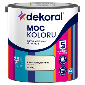 Dekoral Moc koloru farba lateksowa do ścian i sufitów Minimalistyczny Beż 2,5L