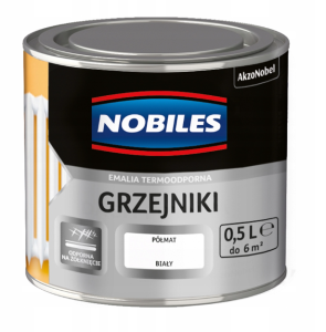 Nobiles Grzejniki Farba do Grzejników Biała półmat 0,5L